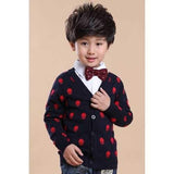 Stylish Long Sleeve V-Neck Skull Print Boy's Cardigan - Purplish Blue 130