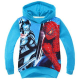 Cute Long Sleeve Hooded Spider-Man Pattern Boy's Sweatshirt - Azure 120