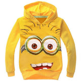Cute Long Sleeve Hooded Cartoon Minions Pattern Boy's Sweatshirt - Yellow 140