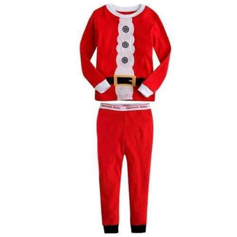 Stylish Long Sleeve Round Neck Pattern Print T-Shirt + Pants Kid's Christmas Twinset - Red 120