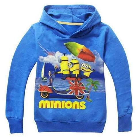 Fashionable Long Sleeve Cartoon 3D Print Hooded Sweatshirt For Boy - Blue 120