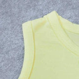 Stylish Sleeveless Fringe Tank Top + Printed Pants Girl's Twinset - Blue 130