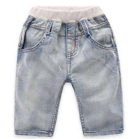 Fashionable Pocket Design Striped Denim Shorts For Boy - Light Blue 120