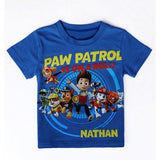 Cute Short Sleeve Paw Patrol Pattern Boy's T-Shirt - Blue 100