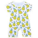 Cute Short Sleeve Pineapple Print Kid's Baby Romper - White 90