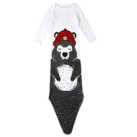 Cute Long Sleeve Black Bear Pattern Girl's Baby Romper - White One Size(fit Size Xs To M)