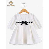 Bowknot Embellish Lace Splice White Dress - White Child-10