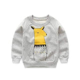 Casual Pocket Design Animal Pattern Boy's Sweatshirt - Gray 130