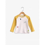 Pattern Embroidered Pocket Design Sweatshirt - Yellow 120