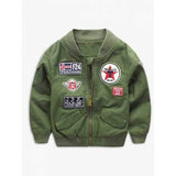 Fashion Embroidered Long Sleeve Boy's Baseball Jacket - Light Green 130