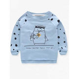 Pullover Cartoon Print Boy's Sweatshirt - Azure 130
