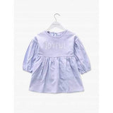 Girls Long Sleeve Letter Print Dress - Light Purple 100