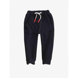 Casual Drawstring Pocket Design Solid Color Sportive Pants - Black 140