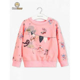 Cute Long Sleeve Floral Patterned Girl's Sweatshirt - Pink Child-4