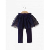 Sweet Solid Color Faux Twinset Leggings - Purplish Blue 100