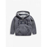 Long Sleeve Letter Print Pocket Design Boy's Hoodie - Gray 100