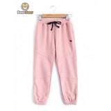 Drawstring Waist Pocket Design Girl's Sweatpants - Light Pink Child-4