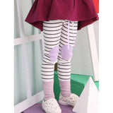 Stylish Elastic Waist Striped Patch Splice Leggings - Purple 120