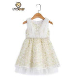 Sweet Beaded Bowknot Design Embroidered Ball Gown Dress - White Child-4