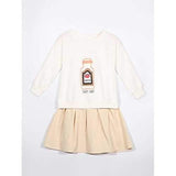 Bottle Print Sweatshirt + Pleated Skirt Twinset - White 120