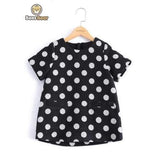 Stylish Polka Dot Loose-Fitting Wool Dress For Girl - White Child-5