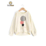 Stylish Long Sleeve Circle Print Sweatshirt - Light Yellow Child-2
