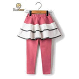 Stylish Elastic Waist Faux Twinset Pants - Deep Pink Child-2