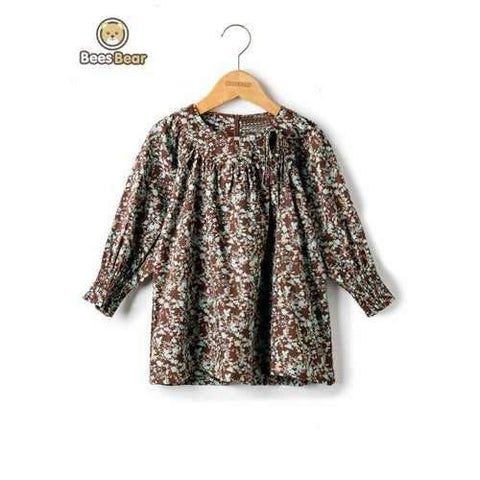 Stylish Long Sleeve Full Print Loose Fitting Dress - Child-2