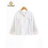 Long Sleeve Hooded Jacket - White Child-5