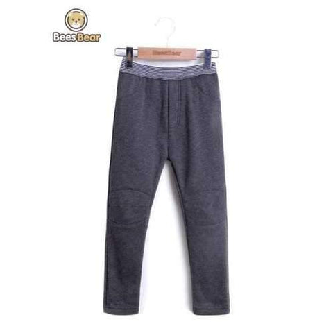 Elastic Waist Striped Leggings - Gray Child-5