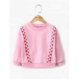 Long Sleeve Embroidered Sweatshirt - Pink 120