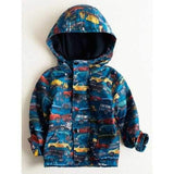 Hooded Car Print Long Sleeve Jacket - 110