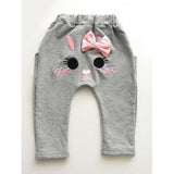 Eye Bowknot Harem Pants - Gray 100