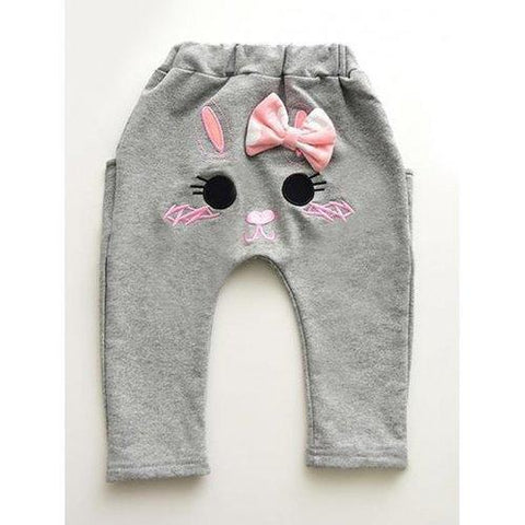 Eye Bowknot Harem Pants - Gray 100