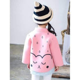 Button Up Cartoon Printed Coat - Pink 130