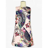 Kids Fan Butterfly Print Mini Dress - Pink 130