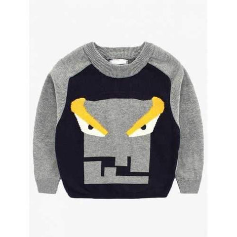 Kids Cartoon Sweater - Gray 140
