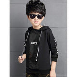 Faux Leather Spliced Boys Hoodie - Black 160