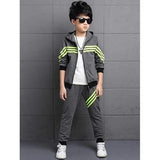 Boys Striped Sport Suit - Gray 120