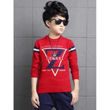 Crew Neck Letter Geometric Pattern Sweater - Red 120