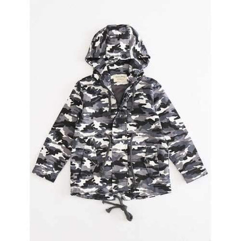 Drawstring Camo Hooded Jacket - Camouflage 110