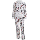 Butterfly Print Zip Up Sweatshirt and Sweatpants - White 2xl