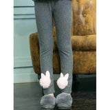 Fleece Lined Plush Seamless Leggings - Gray 120