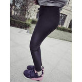 Kids Elastic Waist Skinny Leggings - Black 120