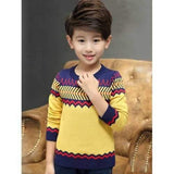 Boys Crew Neck Pullover Sweater - Yellow 120
