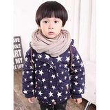 Boys Hooded Star Print Padded Jacket - Purplish Blue 120