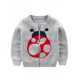 Insect Printed Zipped Cardigan - Gray 100