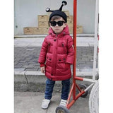 Snap Button Zip Up Padded Coat - Red 130