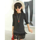 Pullover Knit Sweater Dress - Gray 130