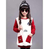 Faux Fur Embroidered Sweatshirt - Wine Red 140